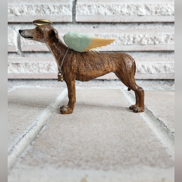 Greyhound/Whippet Angel with Halo Hanging Ornament with stand - Picture 10 of 15